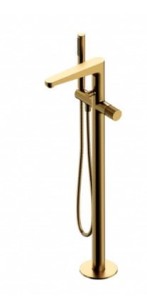 OMNIRES CONTOUR bateria wannowa wolnostojąca złota szczotkowana