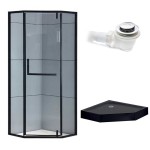 HYDROSAN kabina pentagonalna 90x90 black szkło 8mm+brodzik+syfon