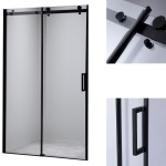 HYDROSAN drzwi przesuwne czarne 95-100cm