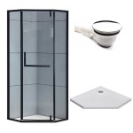 HYDROSAN kabina pentagonalna 90x90 black +brodzik +SYFON
