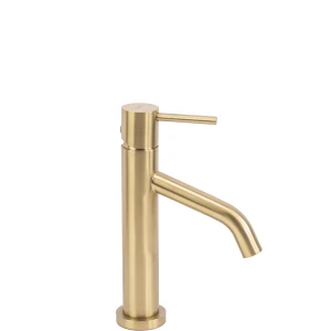 REA B6218 BATERIA UMYWALKOWA LEVEL SZCZOTKOWANA ZŁOTA NISKA BRUSH GOLD