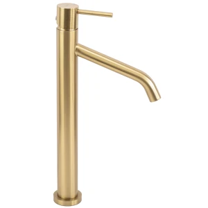 REA B6217 BATERIA UMYWALKOWA LEVEL SZCZOTKOWANA ZŁOTA WYSOKA BRUSH GOLD