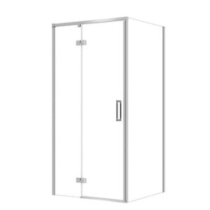 CERSANIT SET C112: KABINA PROSTOKĄTNA LARGA ZAWIAS 100x90X195 LEWA CHROM SZKŁO TRANSPARENTNE