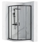REA KABINA PRYSZNICOWA  LOOK CZARNA BLACK 80X80 + BRODZIK LOOK BIAŁY