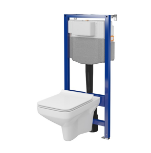 CERSANIT SET C39: STELAŻ AQUA 50 MECH QF + MISKA ZAWIESZANA COMO CLEANON Z DESKĄ