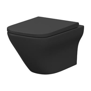 CERSANITSET B575 MISKA ZAWIESZANA LARGA SQUARE CLEANON Z DESKĄ DUROPLASTOWĄ SLIM WRAP ANTRACYTOWY MAT