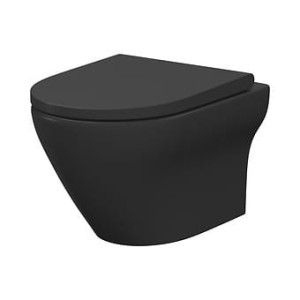 CERSANIT SET B574 MISKA ZAWIESZANA LARGA OVAL CLEANON Z DESKĄ DUROPLASTOWĄ SLIM WRAP ANTRACYTOWY MAT