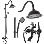 REA ZESTAW PRYSZNICOWY BERGAMO CZARNY PRZECIERANY