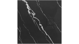 REA BRODZIK PRYSZNICOWY MAGNUM CARRARA BLACK 90X90
