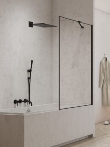 NEW TRENDY Parawan nawannowy NEW MODUS BLACK czarna rama - wspornik skośny