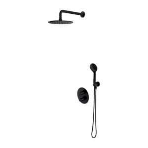 OMNIRES Y termostatyczny system prysznicowy podtynkowy czarny półmat