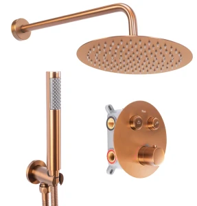 REA P8808 Zestaw Prysznicowy Podtynkowy z termostatem LUNGO Miedź szczotkowany + BOX