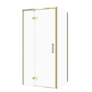 CERSANIT SET C265: KABINA KWADRATOWA LARGA 80x80X195 LEWA ZŁOTY MAT SZKŁO TRANSPARENTNE