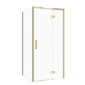 CERSANIT SET C270: KABINA PROSTOKĄTNA LARGA 90x80X195 PRAWA ZŁOTY MAT SZKŁO TRANSPARENTNE