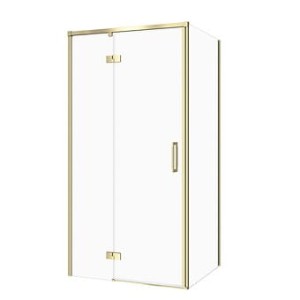 CERSANIT SET C277: KABINA PROSTOKĄTNA LARGA 100x80X195 LEWA ZŁOTY MAT SZKŁO TRANSPARENTNE