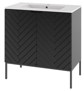 MEGSTYL SZAFKA ASPEN -08 CZARNY MAT 80 CZARNY STELAŻ  3908