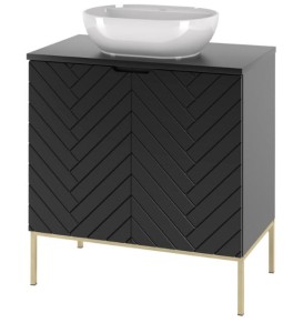 MEGSTYL SZAFKA ASPEN -08 CZARNY MAT 80 ZŁOTY STELAŻ 3850