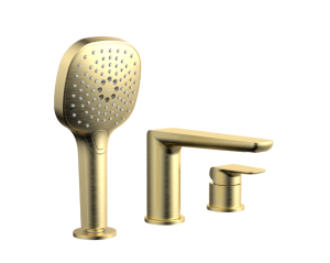 EXCELLENT Clever 2.0 bateria wannowa 3-otworowa, złoty szczotkowany AREX.4134GB