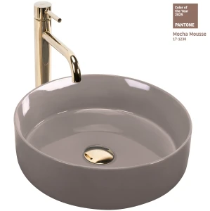 REA U6382 Umywalka nablatowa Sami Beige Shiny