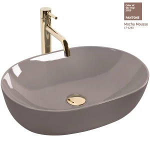 REA U6380 Umywalka nablatowa Lisa Beige Shiny