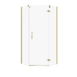 CERSANIT KABINA PIĘCIOKĄTNA CITY BY CERSANIT 80x80X195 PRAWA ZŁOTA SZKŁO TRANSPARENTNE