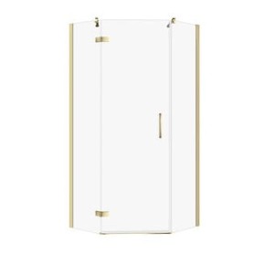 CERSANIT KABINA PIĘCIOKĄTNA CITY BY CERSANIT 80x80X195 LEWA ZŁOTA SZKŁO TRANSPARENTNE