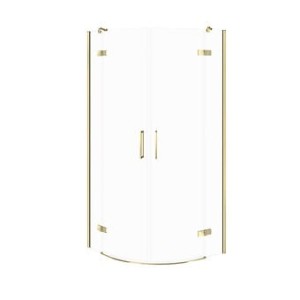 CERSANIT KABINA PÓŁOKRAGŁA CITY BY CERSANIT 80x80X195 ZŁOTA SZKŁO TRANSPARENTNE
