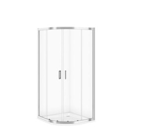 CERSANIT SET C185: KABINA PÓŁOKRĄGŁA ARTECO 80x80X190 CHROM SZKŁO TRANSP + BRODZIK TAKO BIAŁY 4 CM