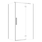 CERSANIT SET B843: KABINA PROSTOKĄTNA CREA ZAWIAS 120x90X200 PRAWA CHROM SZKŁO TRANSPARENTNE