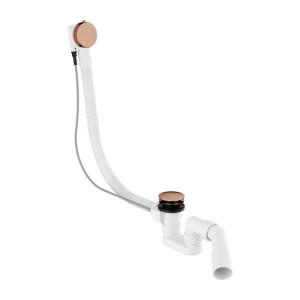 OMNIRES syfon wannowy przelewowo-odpływowy TK104-PLUS-3.76+64-SCP miedź szczotkowana