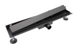 AQUALINE ODPŁYW LINIOWY PRZYŚCIENNY 2w1 CZARNY LS04BK