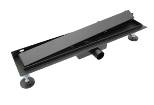 AQUALINE ODPŁYW LINIOWY PRZYŚCIENNY 2w1 CZARNY LS04BK