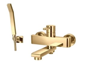 OMNIRES DARLING bateria wannowa z zestawem prysznicowym złoty połysk