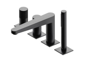 OMNIRES CONTOUR bateria wannowa 4-otworowa antracyt szczotkowany