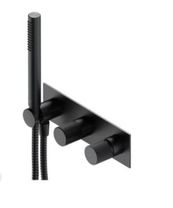 OMNIRES CONTOUR bateria prysznicowo-wannowa podtynkowa z rączką prysznicową antracyt szczotkowany