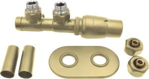 DEANTE  Zawór termostatyczny do grzejnika łazienkowego - prawy złoty mat