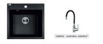 AQUAFORM zlewozmywak granitowy Maranello czarny mono+ bateria wylewka "elastico" 49x49x215 