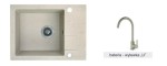 AQUAFORM zlewozmywak granitowy Maranello beżowy+bateria wylewka U 44x57x215 1komora+1/2ociekacz