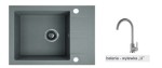 AQUAFORM zlewozmywak granitowy Maranello szary+bateria wylewka U 44x57x215 1komora+1/2ociekacz