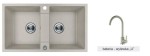 AQUAFORM zlewozmywak granitowy Maranello beżowy+bateria z wylewką U 44x80x185 2komory