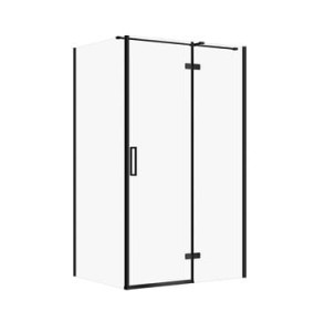 CERSANIT KABINA PROSTOKĄTNA CITY BY CERSANIT 100x80X195 PRAWA CZARNA SZKŁO TRANSPARENTNE