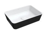 OMNIRES PARMA M+ umywalka nablatowa, 50 x 35 cm biały/czarny połysk