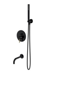 OMNIRES Y system wannowy podtynkowy czarny półmat/złoty połysk