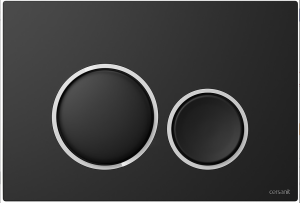 CERSANIT PRZYCISK SPŁUKUJĄCY LUNA RING CZARNY MATOWY Z DETALEM CHROM BŁYSZCZĄCY