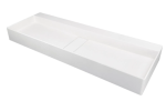 DEANTE BLUR Umywalka granitowa nablatowa - z maskownicą alabaster 100cm
