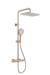 KFA ARMATURA KRAKÓW MALAGA BRUSHED ROSE GOLD deszczownia z baterią termostatyczną