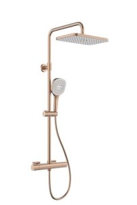 KFA ARMATURA KRAKÓW MALAGA BRUSHED ROSE GOLD deszczownia z baterią termostatyczną