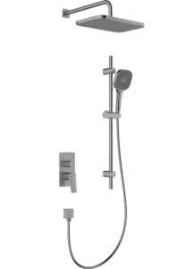 KFA ARMATURA KRAKÓW MALAGA GUN METAL GREY zestaw podtynkowy z baterią natryskową i natryskiem przesuwnym