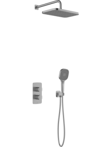 KFA ARMATURA KRAKÓW MALAGA GUN METAL GREY zestaw podtynkowy z baterią termostatyczną natryskową