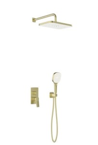 KFA ARMATURA KRAKÓW MALAGA BRUSHED LIGHT GOLD zestaw podtynkowy z baterią natryskową